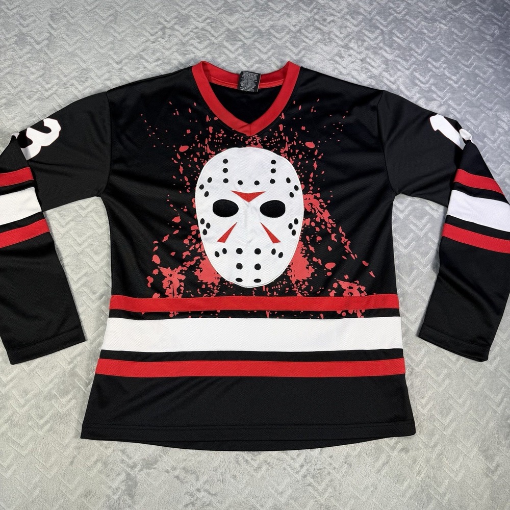 Friday The 13th Men Hockey Jersey Small Jason Voorhees Bloody Horror Costume